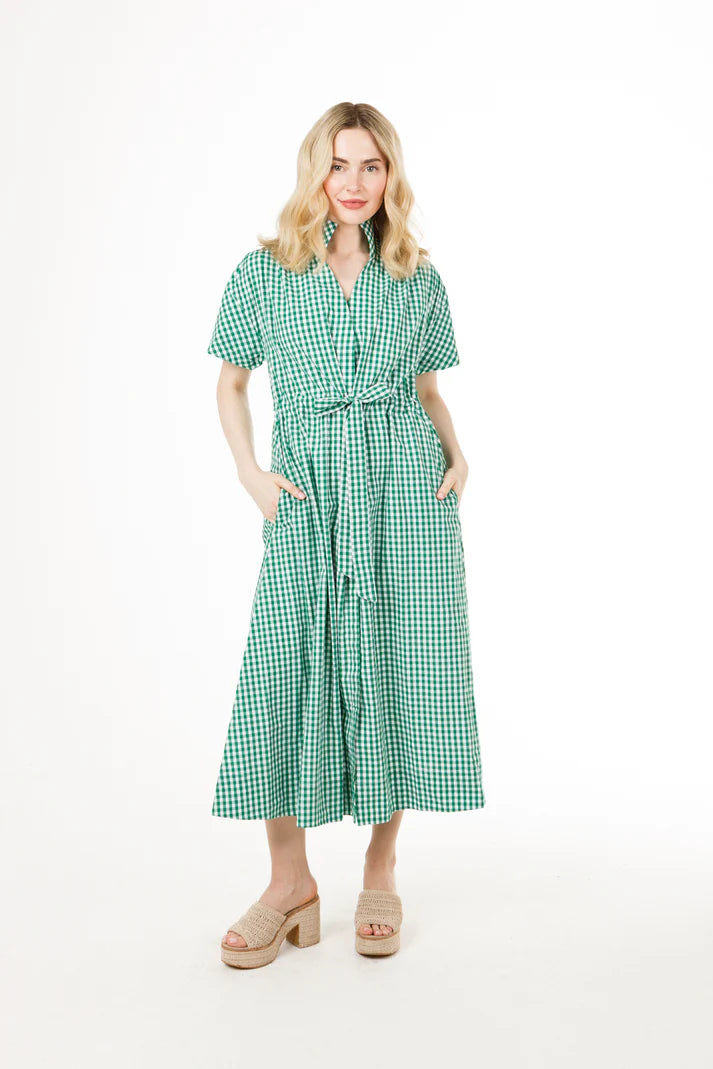 Bria Dress (Green and White Gingham)