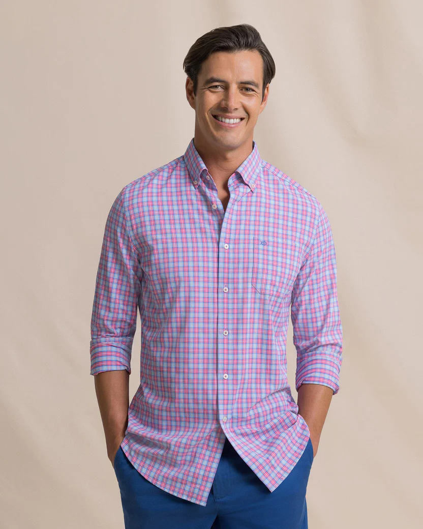 Tortuga Plaid Sportshirt (Island Pink)