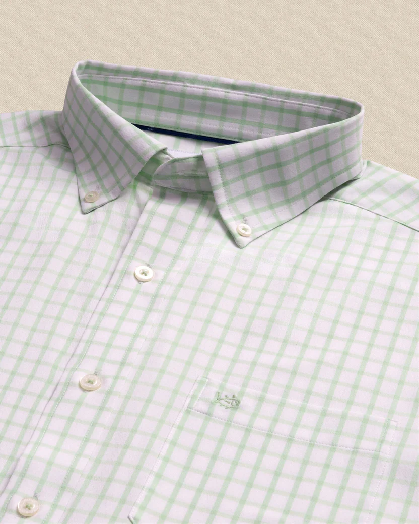 Coastal Breeze Tradewind Tattersall Sportshirt (Green Ash)