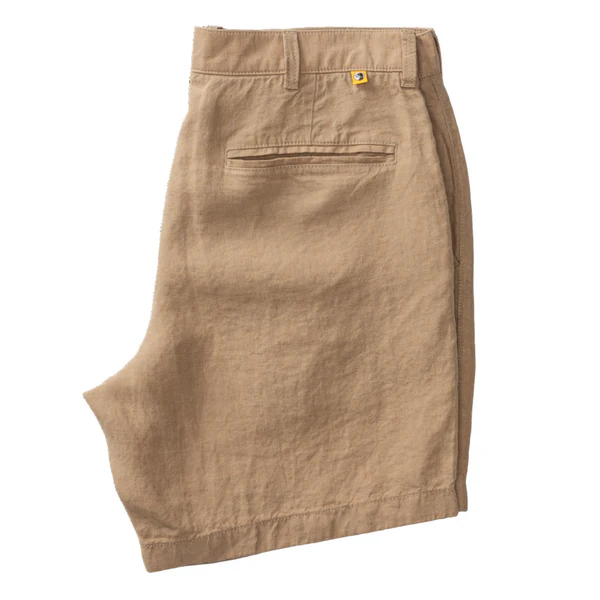 7 in Gold School Linen Short (Clay Solid)